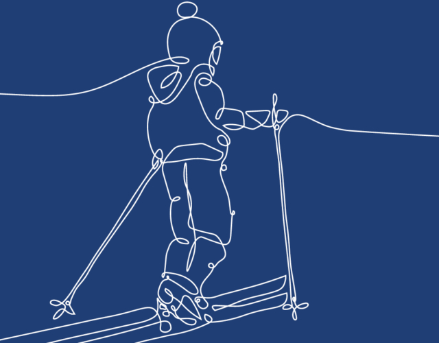 Skier line art
