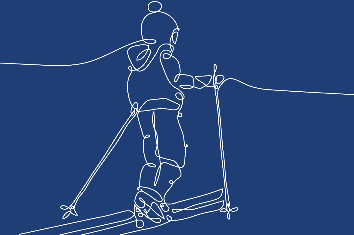 Skier line art